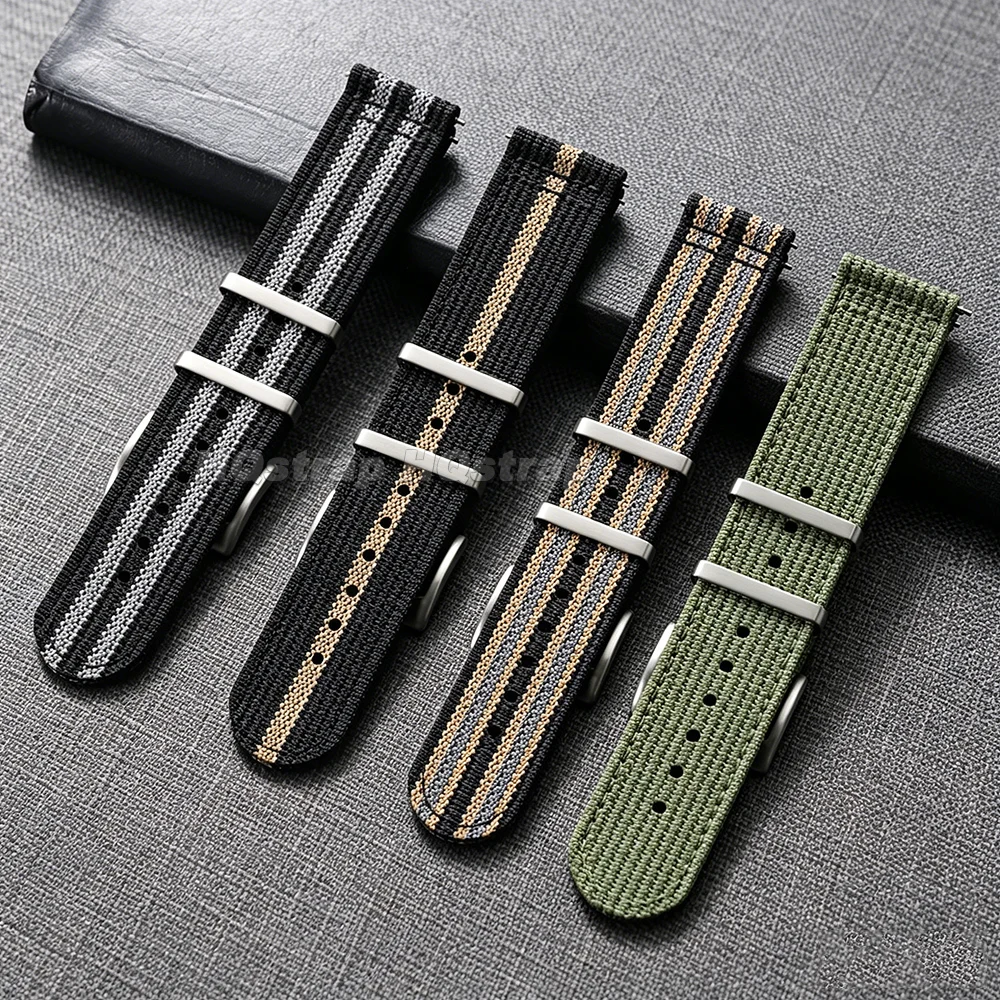 Universal Nylon Canvas Quick-Release Watch Strap – Adjustable Sport Band