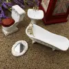 1/12 Dollhouse Miniature Bathroom Toys Set Furniture Toilet Bathtub Basin #1 3