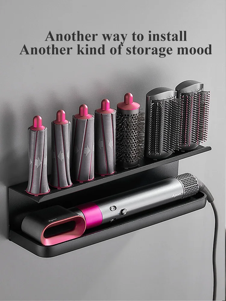 Hairdryer Holder Wall Mount Suitable For Dyson Airwrap Shelf Dryer And Hair Curler Holder Storage Rack Bathroom Organizer FR2002 hair dryer holder hair tool holder storage rack bathroom storage shelf storage shelf bathroom shelf bathroom accessories bathroom corner shelf