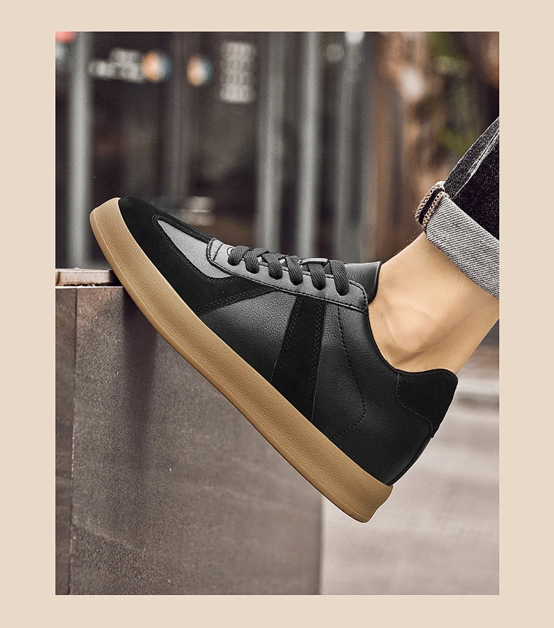 Elevator Sneakers For Women&Men Shoes Genuine Leather Height Increasing Shoes Lace Up Trainers Ladies Flat Shoes For Men