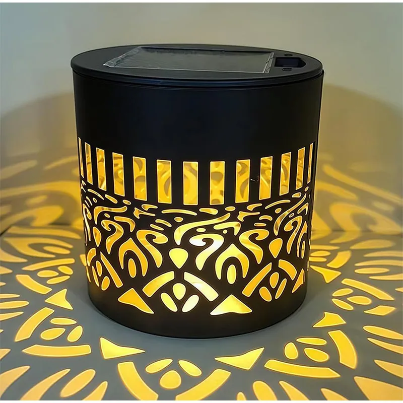 Solar-Powered Outdoor Mandala Projector Wall Lamp - Waterproof Decorative Garden & Patio Light