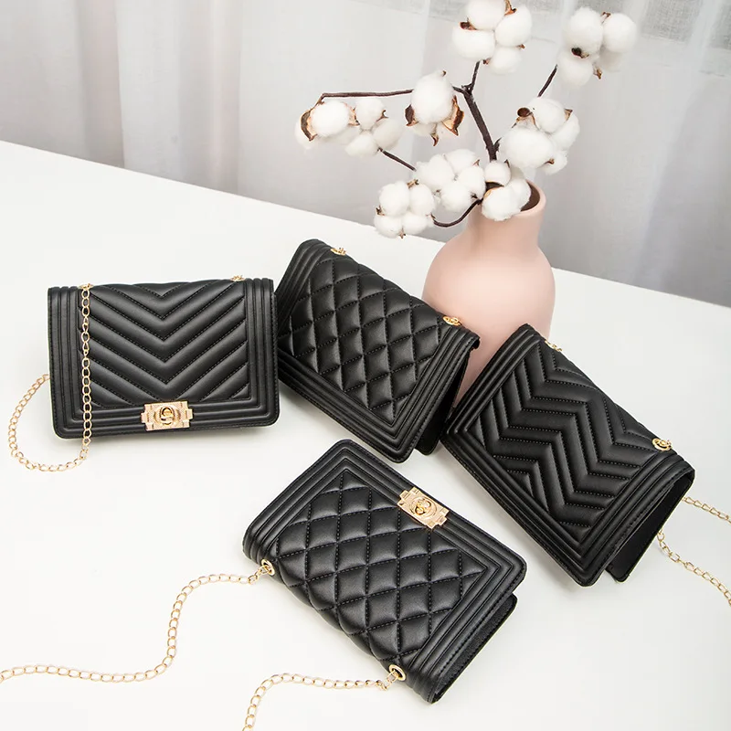 

Lingge Square Bag for Women Fashion Black Crossbody Bag