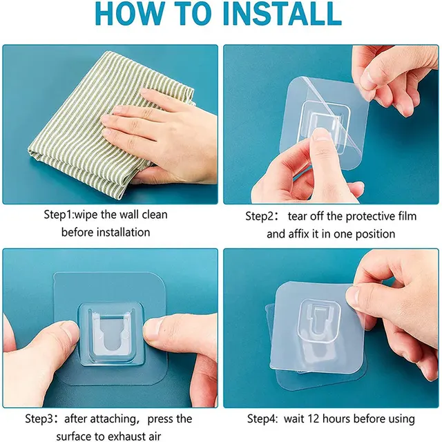 5/10-Os Páratlan Kétoldalas Ragasztófalhorgok Fogas Erős Átlátszó Horgok Csésze Balek Fali Tároló Tartó Konyhai Bathroo-Hoz - Image 5