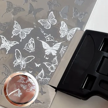 Raschietto per Unghie - Foglio in Plastica Sostituibile, Manico Ergonomico Antiscivolo, Adatto per Nail Art Fai-da-Te e Saloni di Bellezza