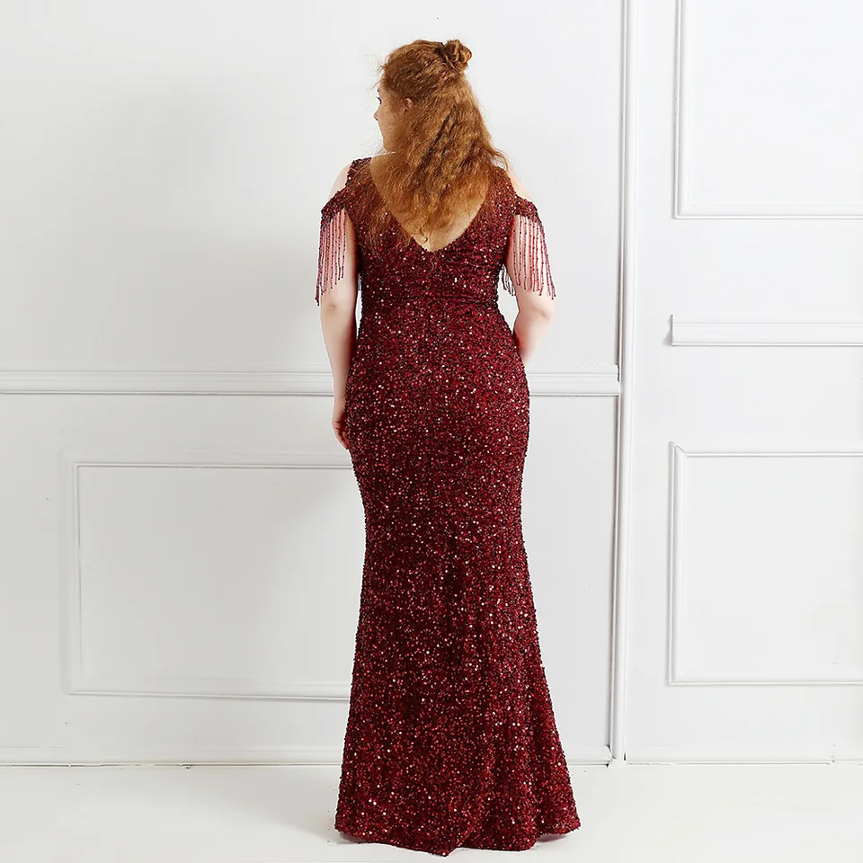 Women's Sequin Mermaid Prom Dresses, Mother of the Bride Outfits, Elegant  Party Dresses, Long Wedding Events, Plus Size, Luxury - AliExpress 200000345