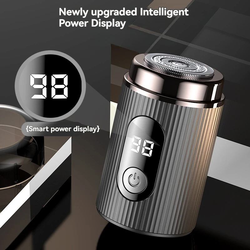 New Mini Portable Rechargeable Electric Shaver with Digital Display Beard Razor for Men Pocket Size Wet and Dry Travel Razor electric shaver beard trimmer