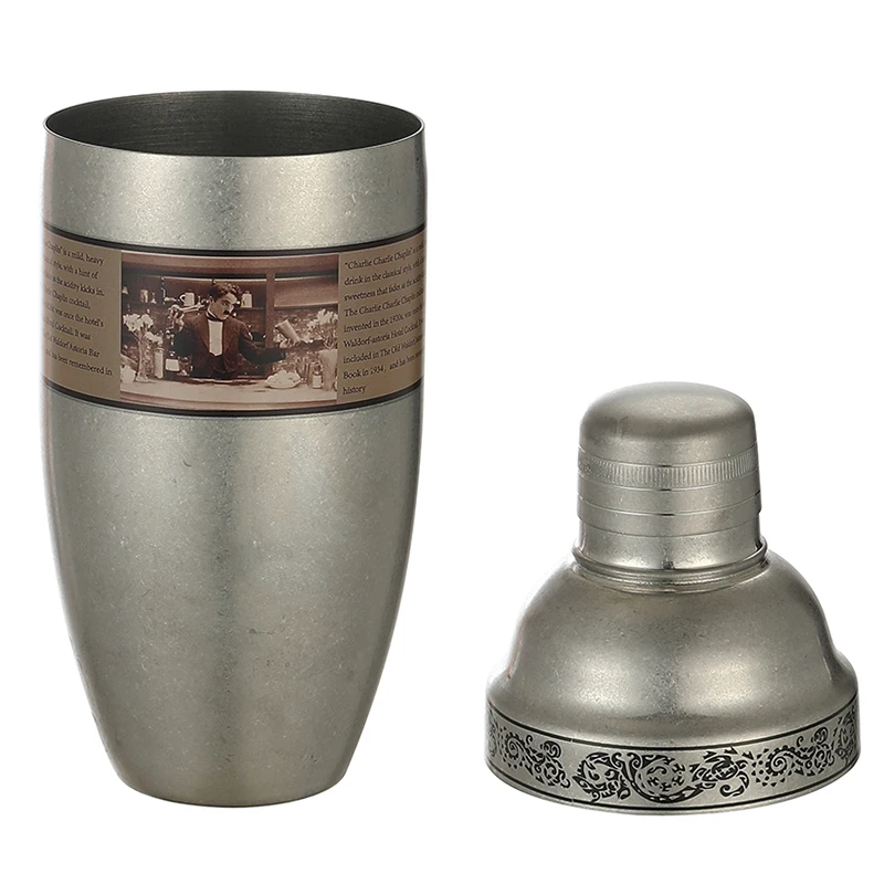Description Picture 5 of itemVintage Etched Chaplin Boston Bar Cocktail Shaker Boston Shaker Professional Bartender Cocktail Shaker