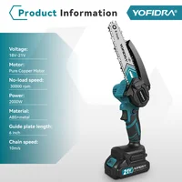 YOFIDRA 6 pouces tronçonneuse électrique sans fil huileur jardin bois coupe bûche taille scie outil électrique pour Makita 21V batterie broche 5