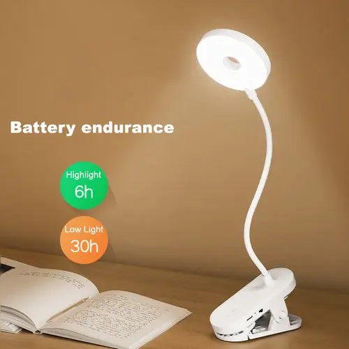 Clip-On Desk Lamp Portable LED Desk Lamp Desktop Book Lamp Timed Stepless Dimming 1200 Mah Eye Protection Reading Study Lamp - Image 5
