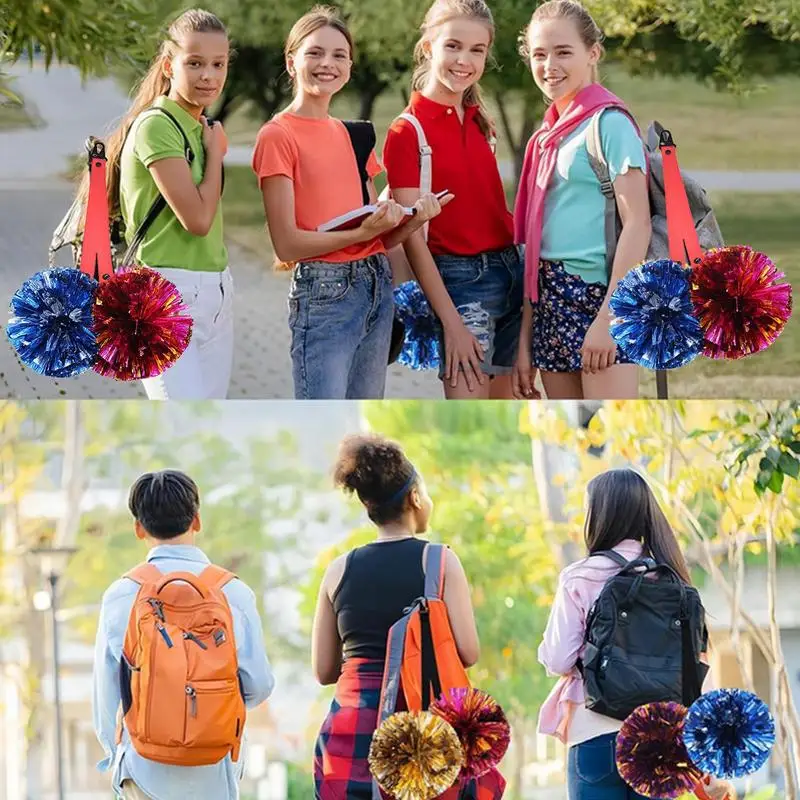 Pom Poms Strap For Cheerleader 2X Backpack Cheer Cheerleading Lanyard Pom Strap Cheer Bag Accessories For