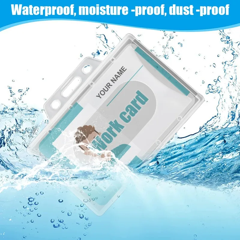Transparent Work Card Holders Multi-use Plastic ID Card Protector Cover Case Badge Sleeve Office School Supplies 10/5/1PCS