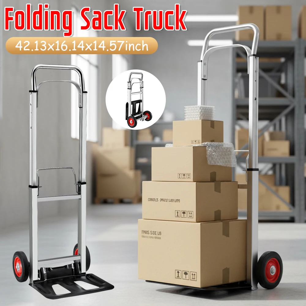 Telescoping  Hand Truck Portable Heavy Duty Dolly Cart Collapsible Luggage Cart Compact Trolley Cart for Easy Moving and Travel