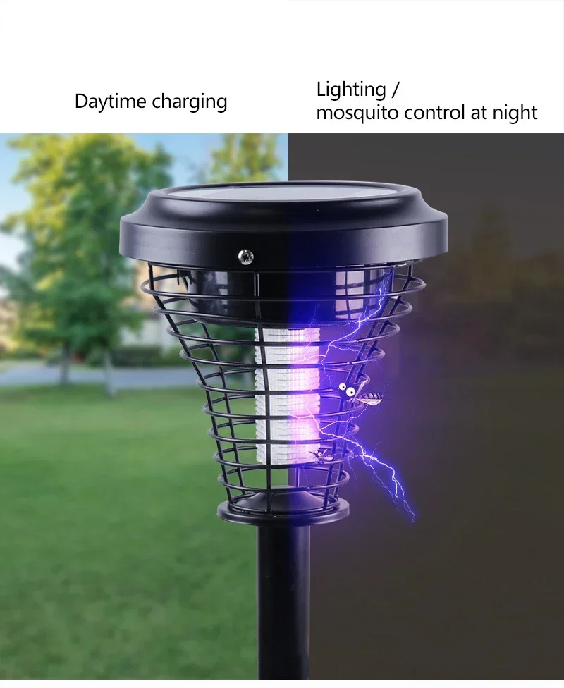 Solar-Powered Mosquito Killer with Dual-Light Modes & IP65 Waterproof LED for Camping and Gardens&zwnj; &zwnj;