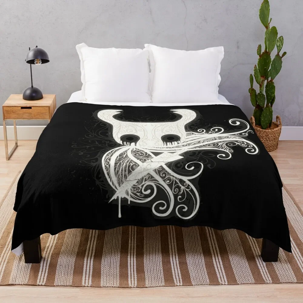 

The Knight from Hollow Knight - Born of God and Void Throw Blanket Travel Cute Plaid valentine gift ideas Blankets