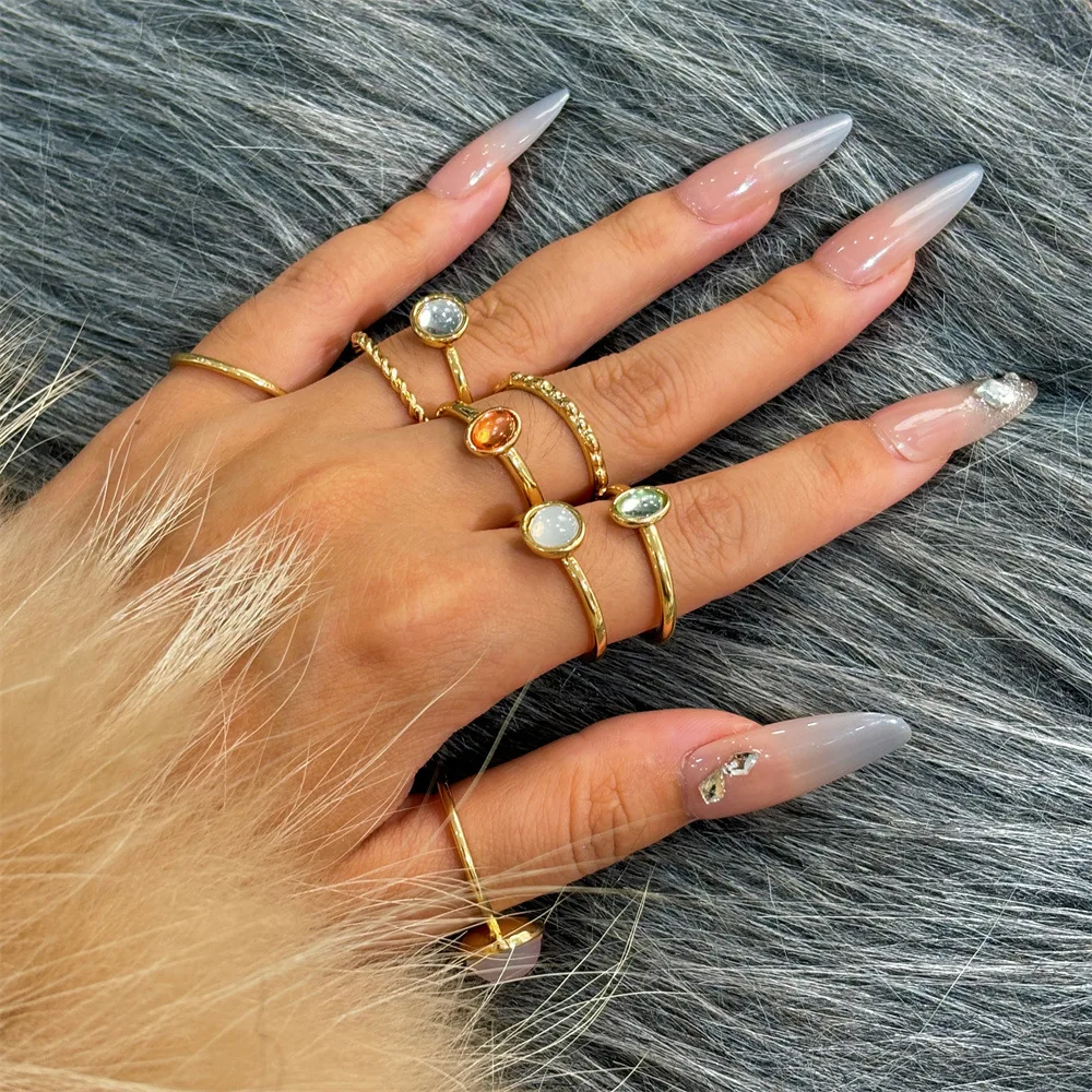 Fashion Metal Korean Retro Versatile Multi Style Set Ring Women's Party Jewelry Finger Ring Ring Set