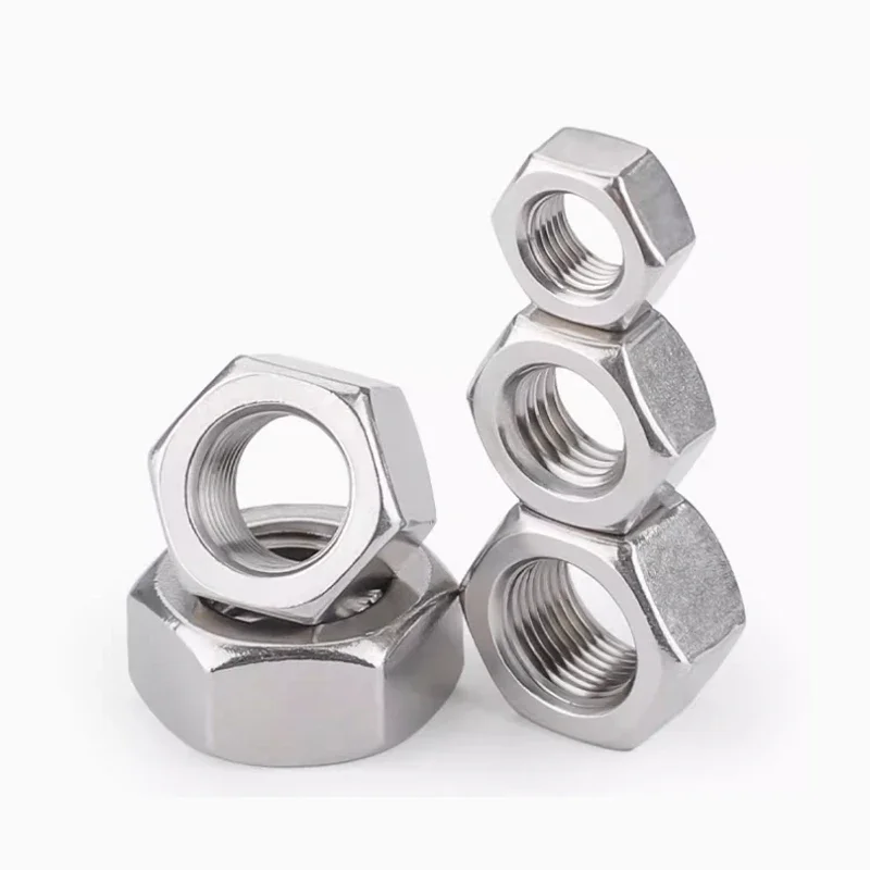 Fine Thread Hex Hexagon Nut 304 A2 Stainless Steel M4 M5 M6 M8 M10 M12 M14 M16 M18 M20 M22 Pitch 0.5/0.75/1/1.25/1.5/2mm hexagon nuts