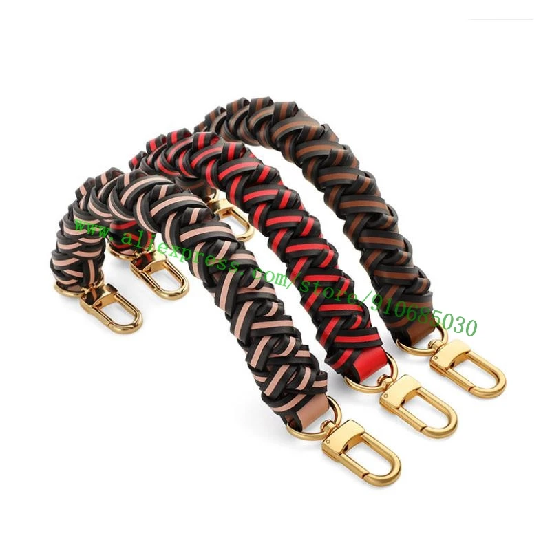 2 Tone Twisted Leather Braided Handle Strap For Designer Women Handbag Lady Ne0n0e Bucket Bag Replacement