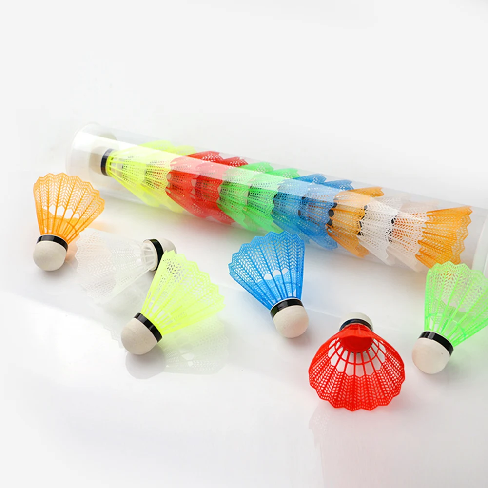 Badminton Shuttlecock 12pcs Plastic Lightweight For Practice Portable for Training Kids Entertainment