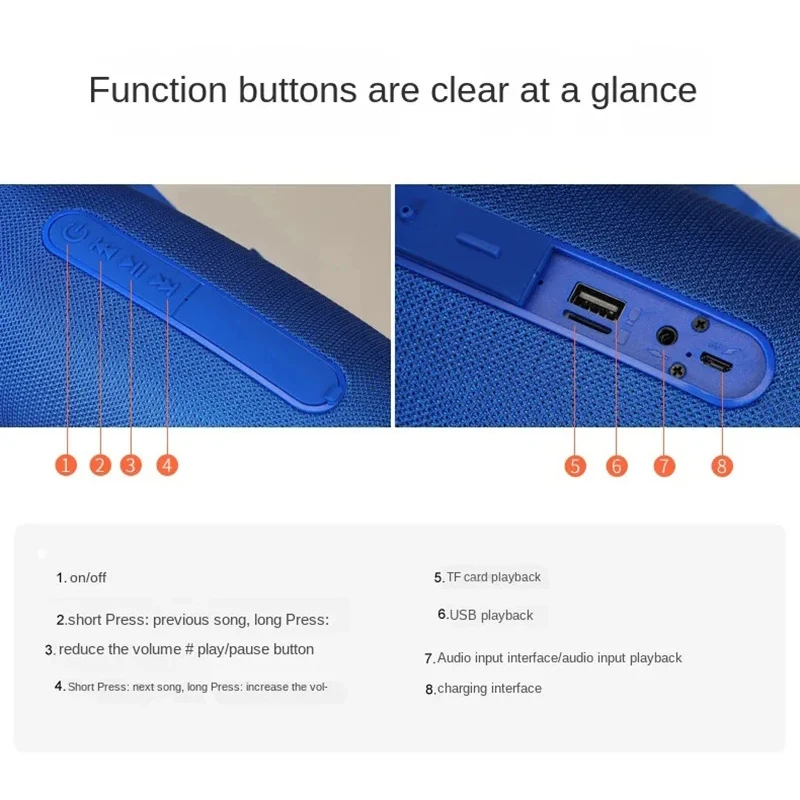 Subwoofer Bluetooth Speaker Portable Sound Box Music Wireless Woofer Bass Computer PC TV Radio FM 10W_voghion.com