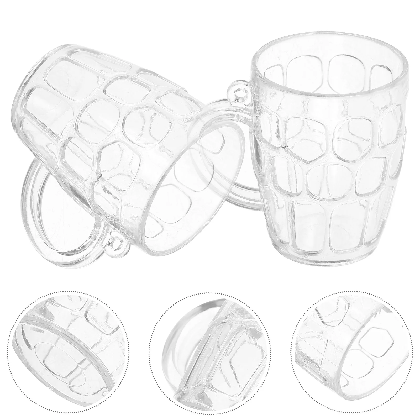 

Mini Plastic Beer Mugs Clear Beer Mugs Models Miniature Beer Mug Drinks Cups Breakfast Milk Coffee Water Mug Barware