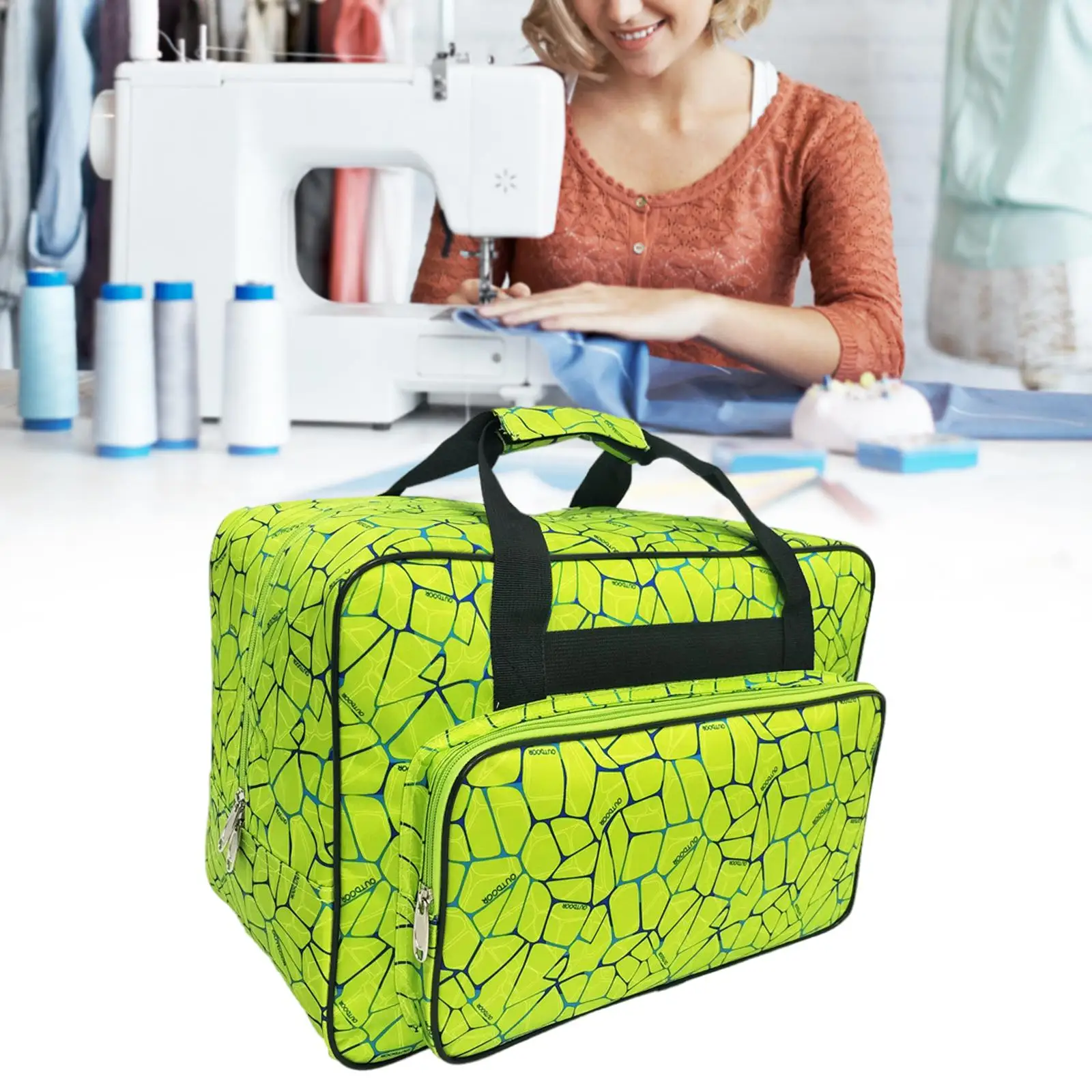 Large Capacity Sewing Machine Bag With Zipper Tote Storage Bag With Pocket  Nylon Carrying Bags For Women Men Traveling