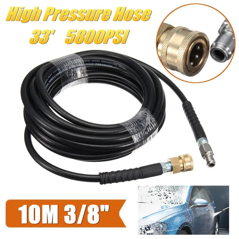 10 Meters High Pressure Washer Water Pipe 3/8" Quick Connector 40mpa 5800psi Car Washer Water