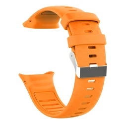 Adjustable Silicone Smart Watch Band with Buckle - Comfortable Replacement Wristband (Orange)