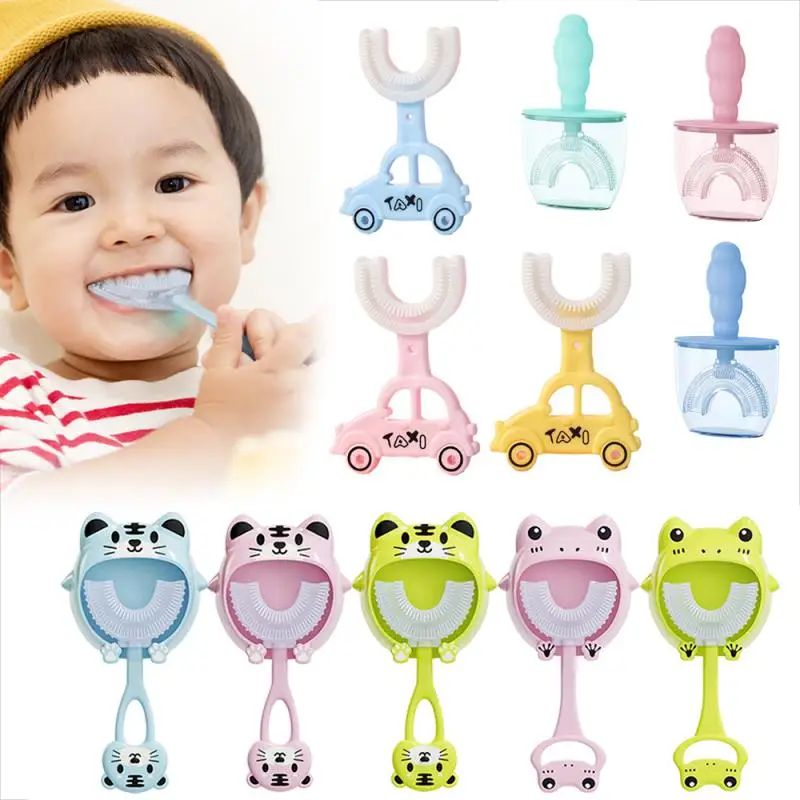 1PcChildrenUShapeToothbrush212YChildToothbrushTeetherBaby