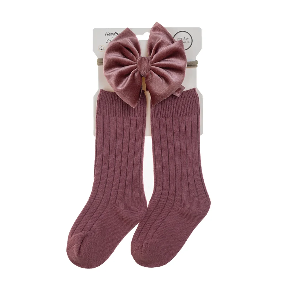 Elegantes calcetines para bebé de algodón rosa intenso con lazos de  purpurina