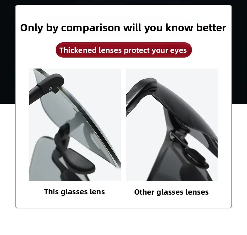 Ultraleichte rahmenlose TR90-Sonnenbrille mit UV-Schutz, krötenförmigem Design für Herren, polarisierte Fahrerbrille, Angelbrille – Detail 25