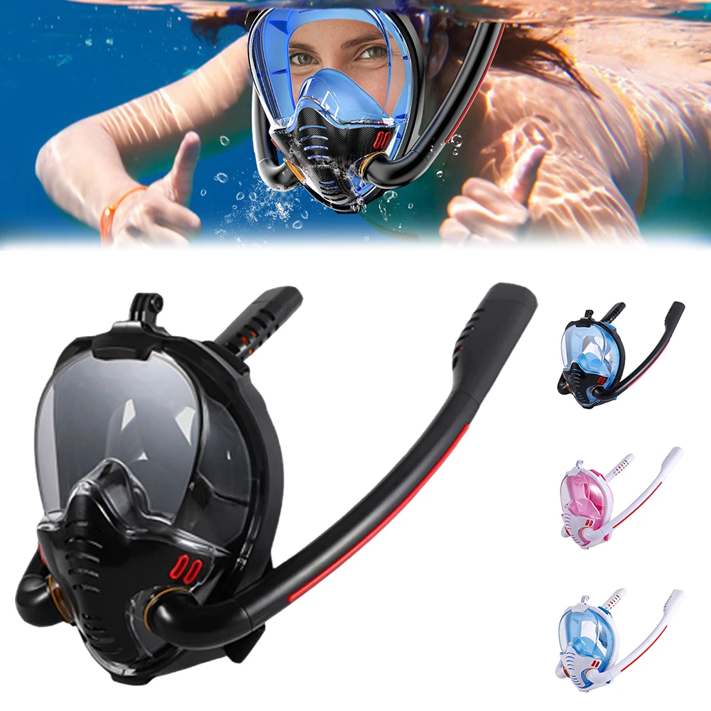 Double Tube Full Face Diving Mask Sealed Anti-Leak Diving Face Cover For Beginner Professional bingzi m15 06 15w double 24v green square transformer sealed toroidal transformer 15va for dac and amp preamp