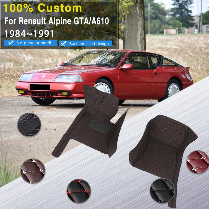 

Car Carpet Floor Mats For Renault Alpine Turbo GTA GT A610 1984~1991 Leather Mat Cover Floors Pad Tapis Voiture Car Accessories