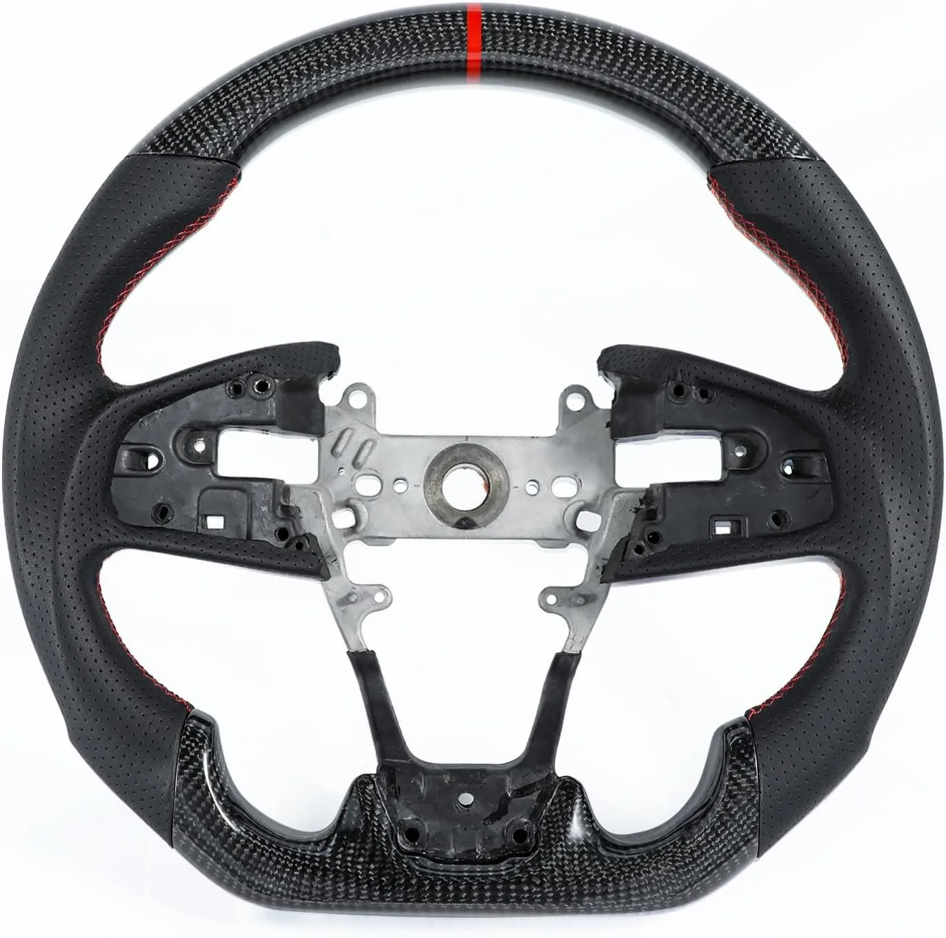 

Steering wheel Perforated Leather Steering Wheel Carbon Fiber, Compatible With 2016-2021 Honda Civic Gen 10th Type R