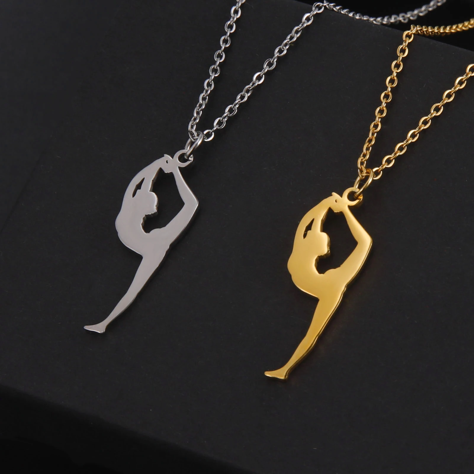 Gymnastics Necklace Rhythmic Women Trend 2025 Gymnast Stainless Steel Jewelry BFF Dancer Girl Sport Accessories Mother Day Gift