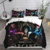 3D Printed Jinx Arcane Bedding Set Pillowcase Duvet Cover Double Twin Full Queen King Adult Kids Bedclothes Quilt Cover 4