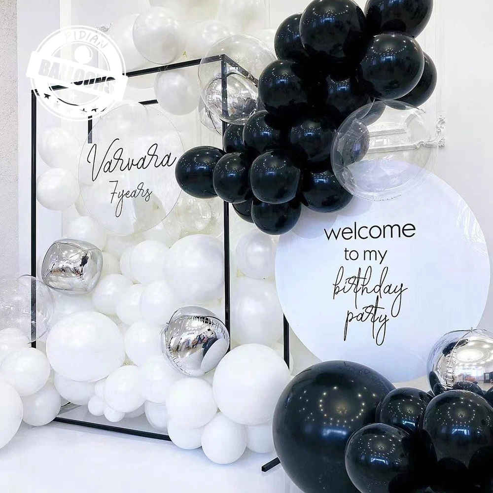 

Black White Balloon Decoration Birthday Wedding Christmas New Year Valentine's Day Scene Decoration Colorful Balloons Wholesale