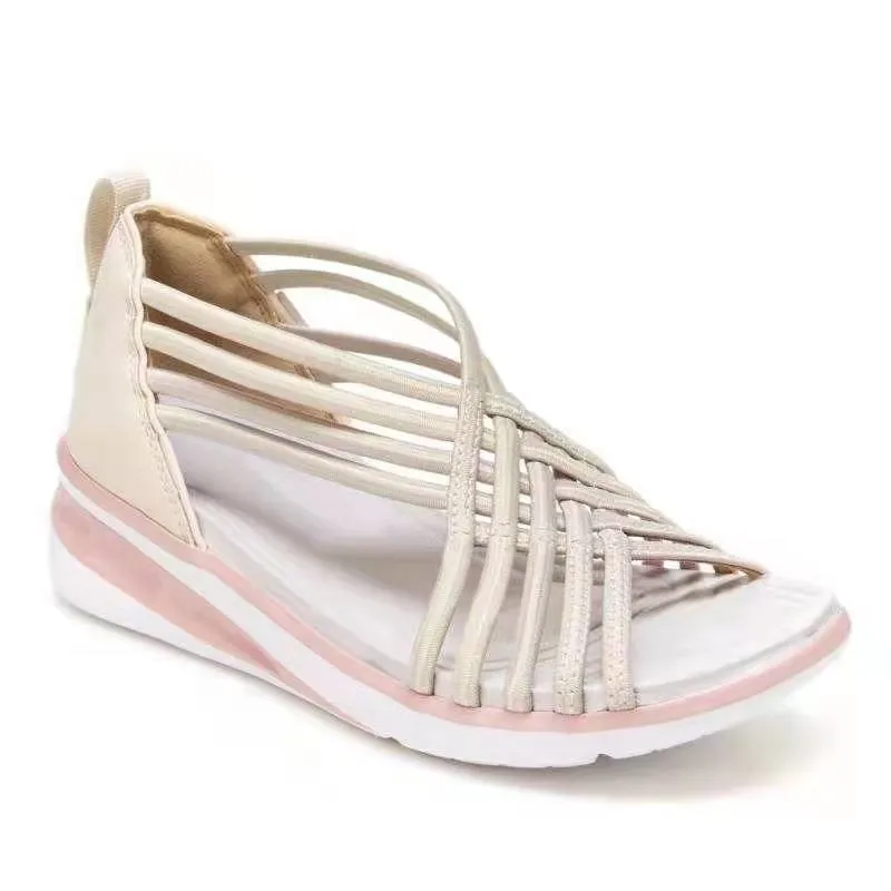 Sandalias Mujer Trendy Plus Size Wedges Sandals Women Hollow Breathable Braided Fish Sports Sandals Roman Women Sandales women sandals