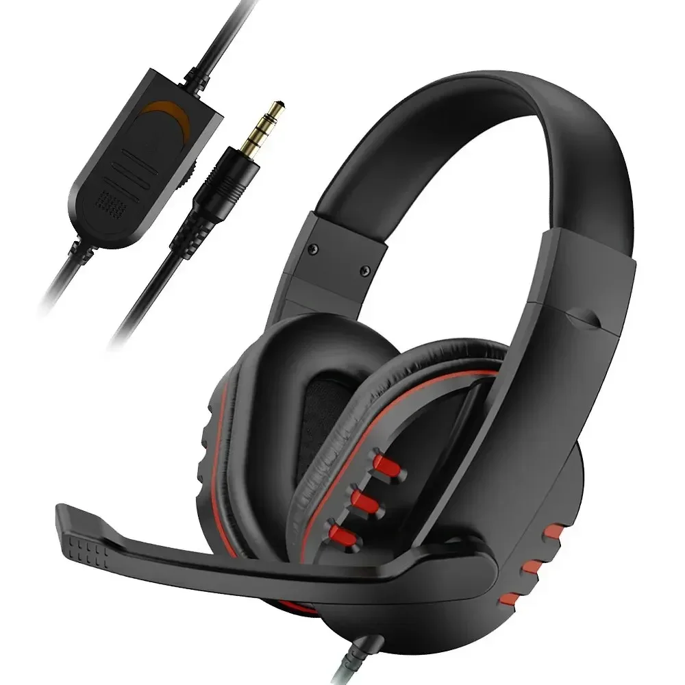 3.5mm fones de ouvido com fio gaming headset para ps4 play station 4 jogo pc chat fone de ouvido com microfone