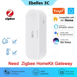 for HomeKit Tuya ZigBee Temperature And Humidity Sensor Smart Home Indoor Hygrometer Controller Voice Works With Alexa Google