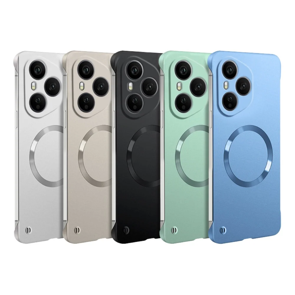 Slim Frameless Frosted Metallic Paint MagSafe-Compatible Phone Case with Wireless Charging