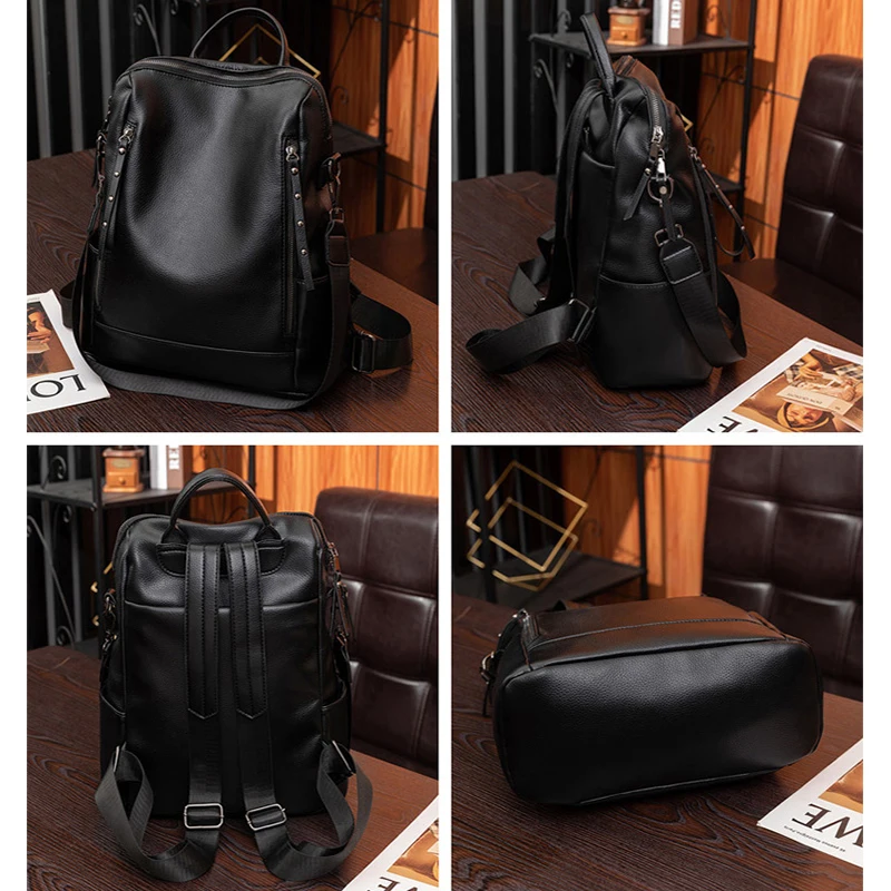 Genuine Leather Brand Backpack For Women 2023 New Fashion Travel