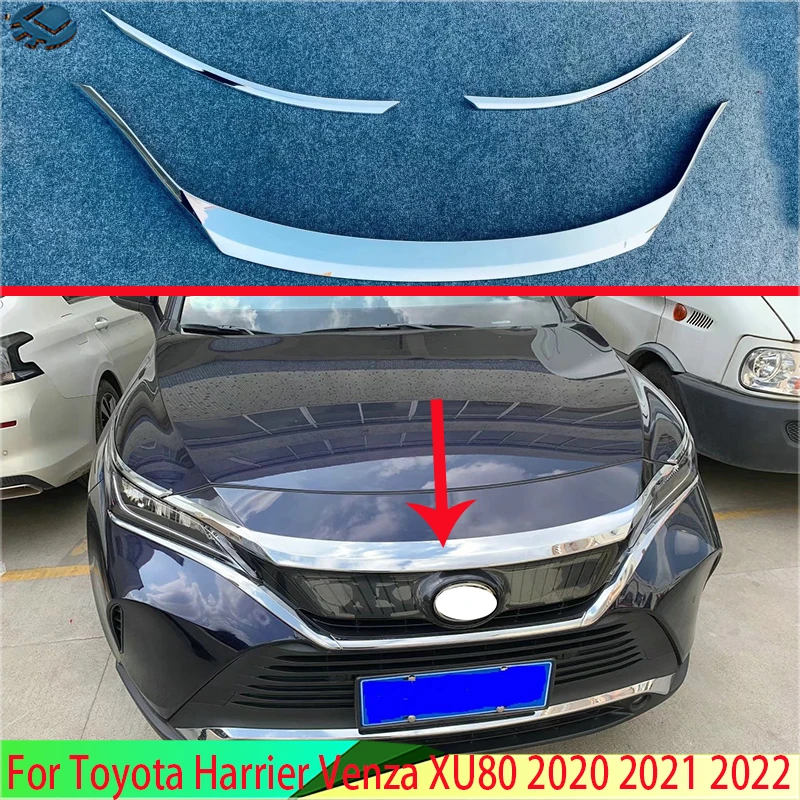 For Toyota Harrier Venza XU80 2020 2021 Car Accessories ABS Chrome Front  Hood Bonnet Grill Grille Bumper Lip Mesh Trim Cover|Chromium Styling| -  AliExpress