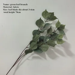 Green Rose Leaf Artificial Flower Bouquet - Vintage Autumn Ceiling Decor (1)