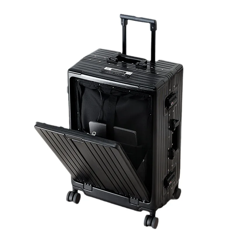 Travel Suitcases Offers with Wheels Bag Marker Replica 2023 Front Opening Universal Boarding Wheel TSA Aluminum Frame Men's and