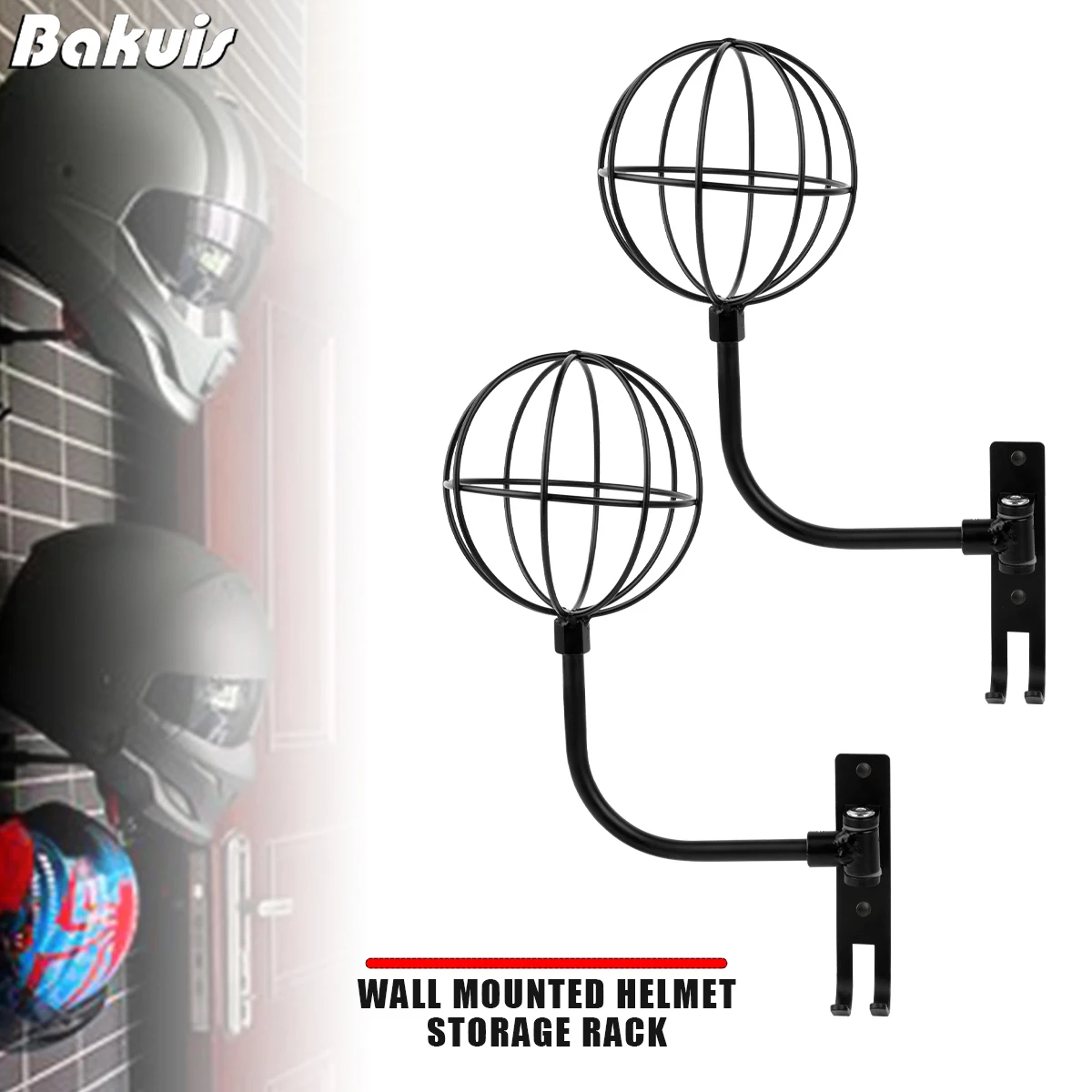 Motorcycle Helmet Holder Wall Mount 180&deg; Rotation Helmet Hanger Hook Stand Rack Storage Hook Motorcycle motorcycle helmet holder