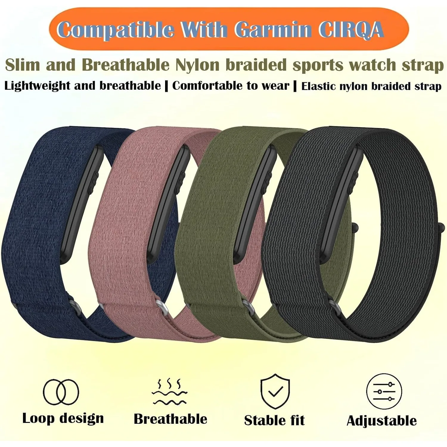 Braided Nylon Watch Wristband - Sport Replacement Strap