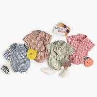 Sanlutoz Cotton Baby Boys Bodysuits Fashion Newborn Clothes for Baby Boy Short Sleeve Summer Baby Clothing Plaid 5
