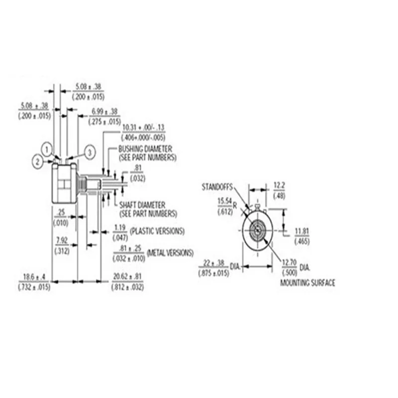 2Sets 3590S Rotary Potentiometer 1K 2K 5K 10K 20K 50K 100K 100R 200R Ohm Precision Multi Turn Wirewound Potentiometer with Knob