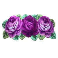 Roses Carpet Floor Mat Anti-Slip Modern Carpet Kitchen Area Rugs Embroidery Rose Flower Shaped Rug for Living Room Wedding Gift 1