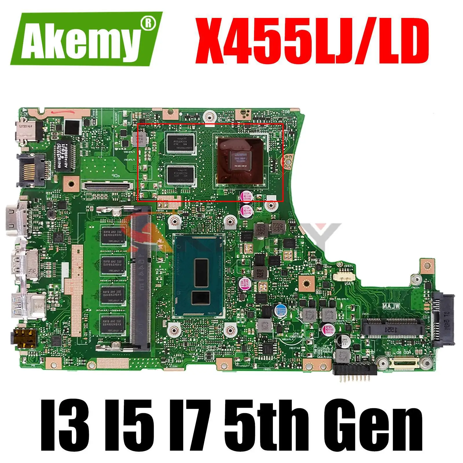 

X455LJ Mainboard For ASUS X455LF X455L X455LD A455L F454L X455LA Laptop Motherboard I3 I5 I7 CPU PM/UMA RAM-4GB